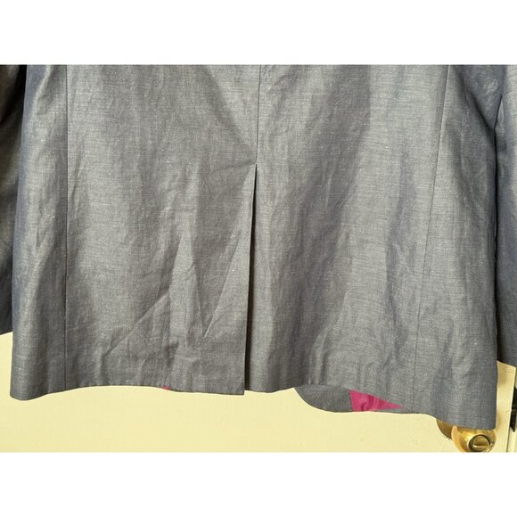 Robert Graham Blazer Men's 40 Gray Blue Cotton Three-Button Floral Lined - Picture 15 of 16